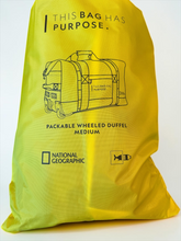 Lade das Bild in den Galerie-Viewer, HH Emotion GmbH National Geographic Packable Wheeled Duffel Medium in leuchtendem Gelb mit schwarzem Aufdruck
